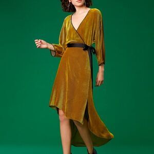 DVF Eloise Cocktail Velvet Wrap Dress Size XS Extra Small
